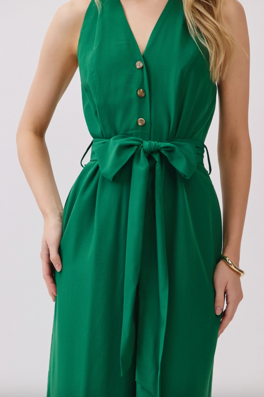 Scarlett Solid Button Down Jumpsuit