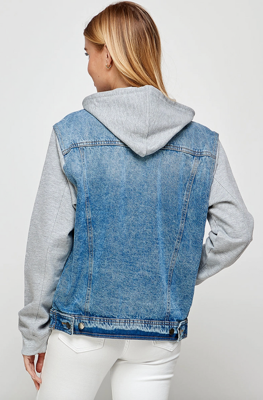 Amelia Boyfriend Denim Hoodie Jacket