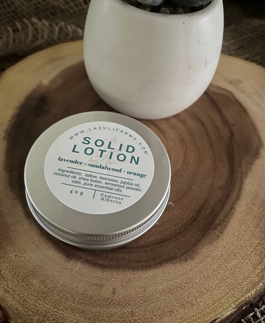 Solid Tallow Lotion Bar - Lavender Sandalwood Sweet Orange