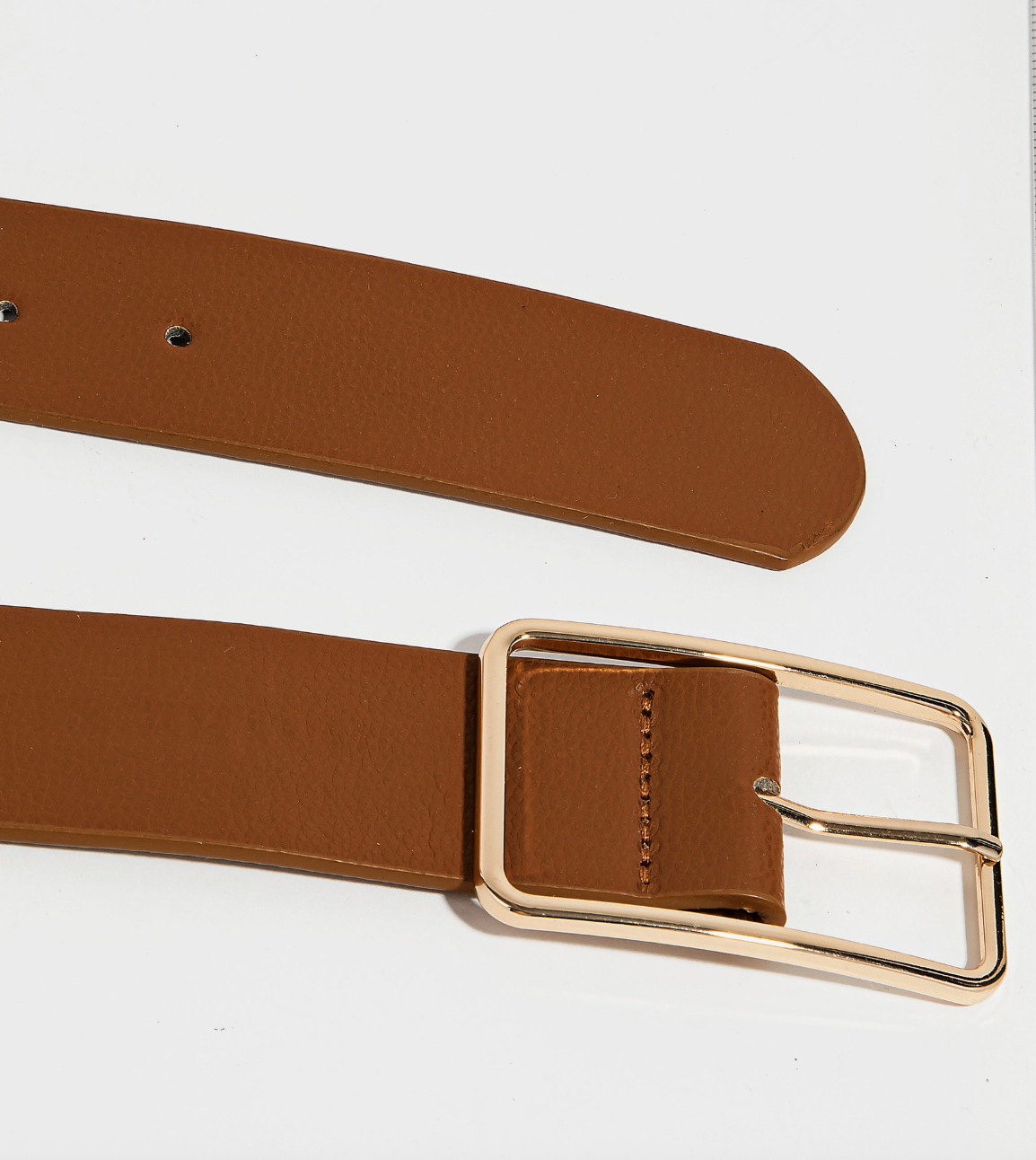 Lila Vegan Leather Belt - Camel