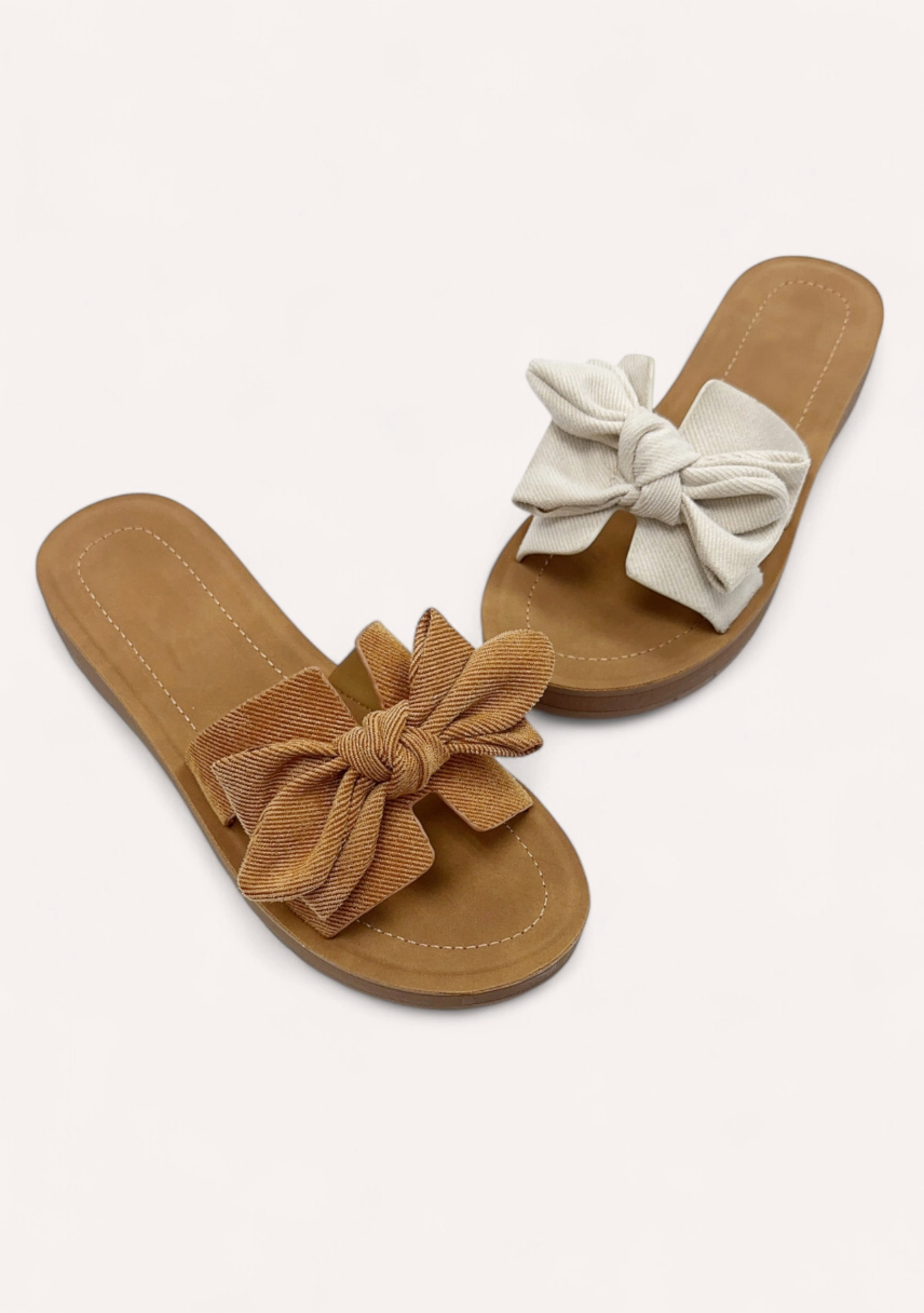 Susie Bow Knot Slide - Ivory