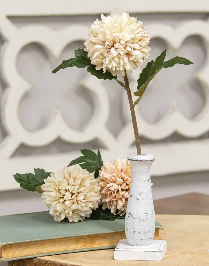 Wooden Stem Holder -4.5" White