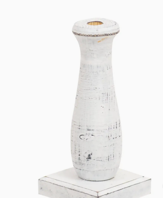 Wooden Stem Holder -4.5" White