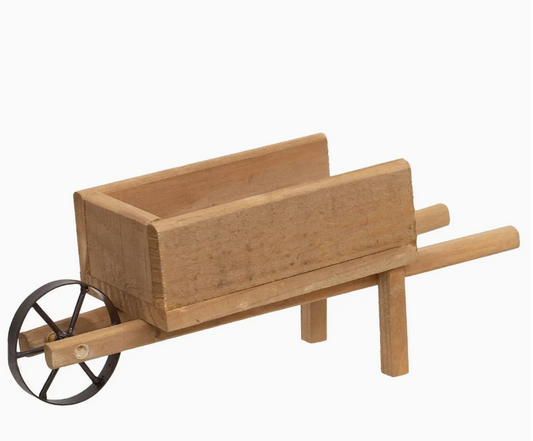 Decorative Wooden Wheelbarrow