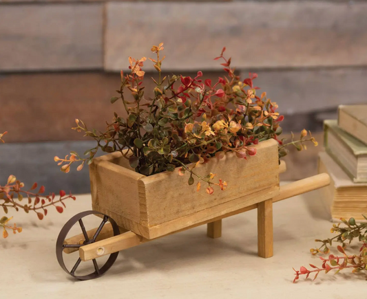 Decorative Wooden Wheelbarrow