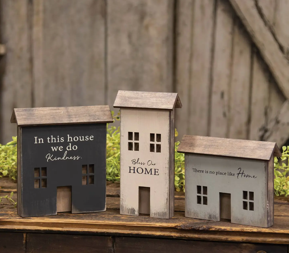 Primitive Wooden Houses - Set of 3