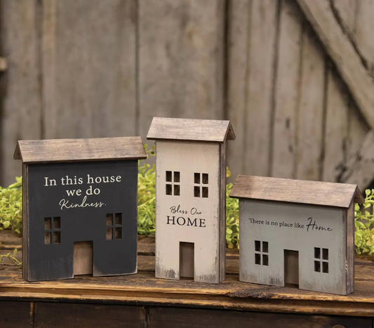 Primitive Wooden Houses - Set of 3