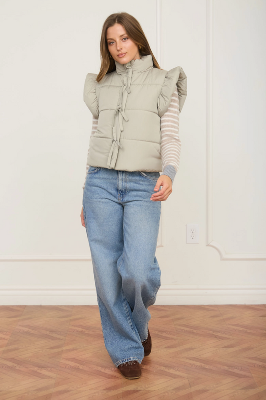 Hadley Flutter Sleeve Bow Detail Vest