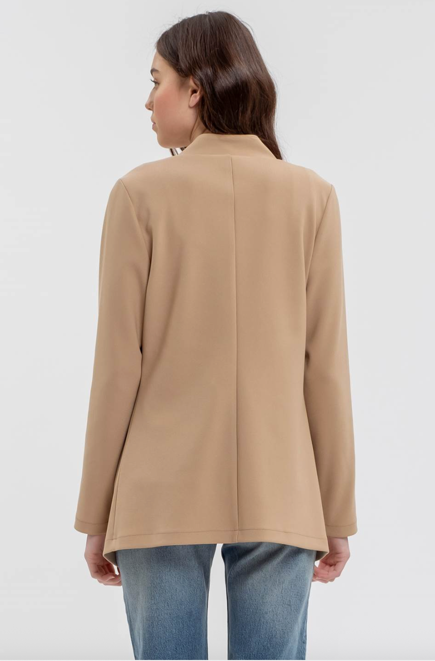 Marguerite Notch Collar Long Line Blazer