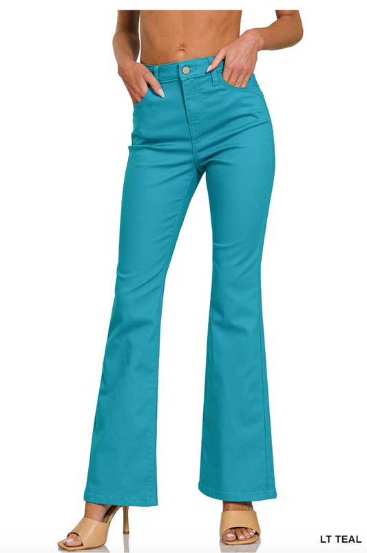 Trinity Bold High-Rise Bootcut  - LT Teal