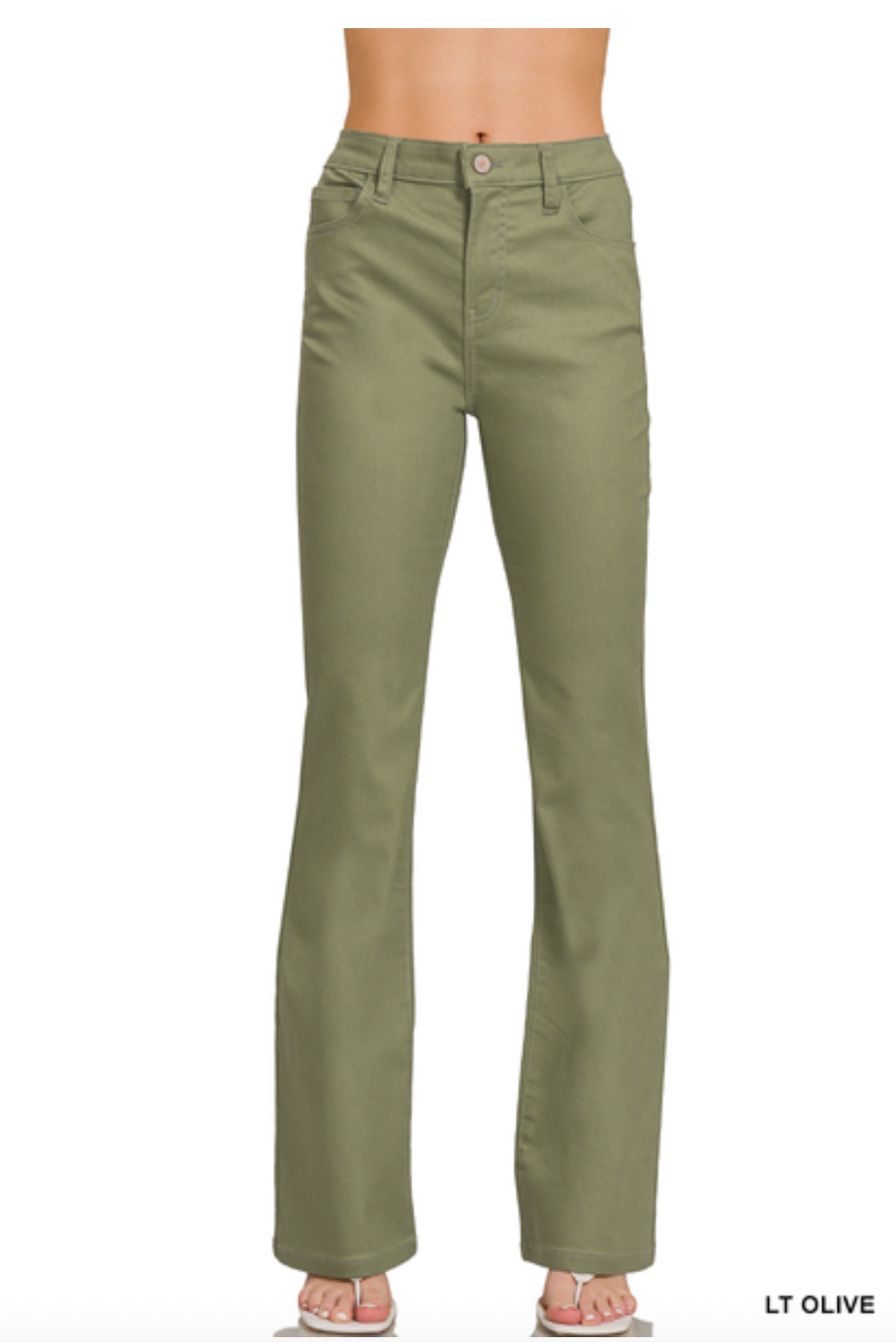 Trinity Bold High-Rise Bootcut  - LT Olive