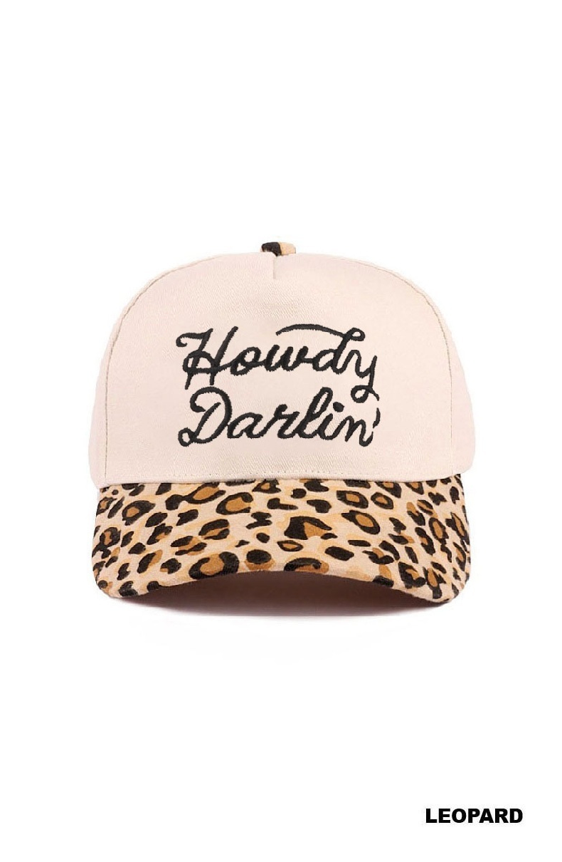 Baseball Cap- Howdy Darlin' - Leopard