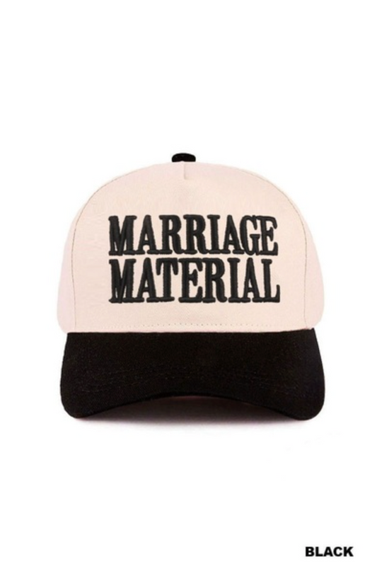 Baseball Cap- Marriage Material - Black