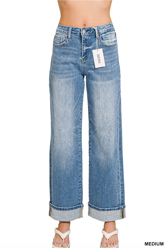 Vega High Rise Cuffed Wide Leg