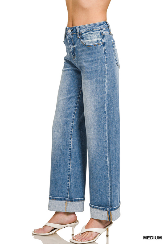 Vega High Rise Cuffed Wide Leg