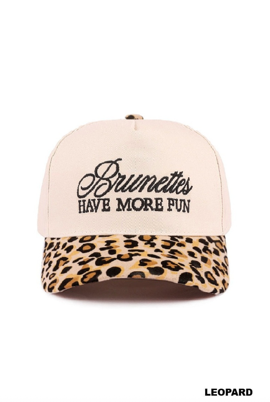 Baseball Cap- Brunettes- Leopard