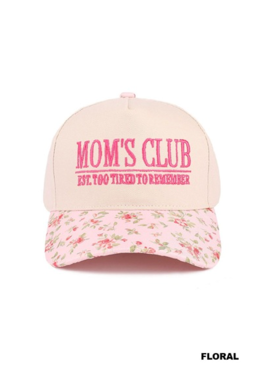 Baseball Cap - Mom's Club - Floral