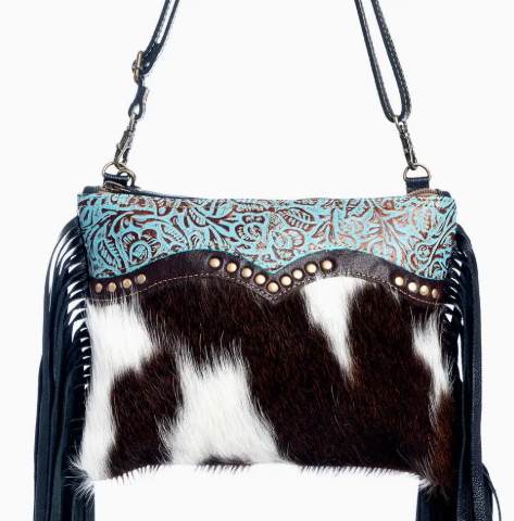 Mescalaro Hill Leather & Hairon Bag in Coal