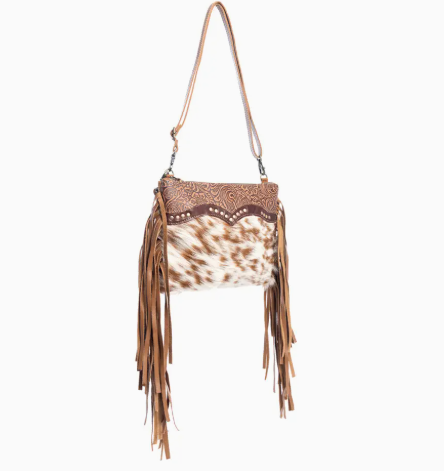Mescalaro Hill Leather & Hairon Bag in Warm Caramel