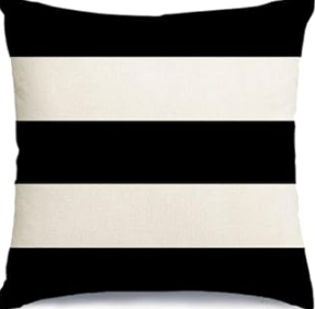 Black and White Stripe Pillow 18x18