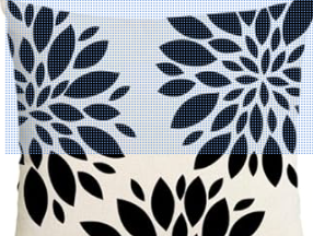 Black and White Flower Pillows 18x 18