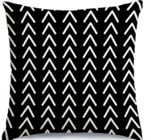 Chevron Print Black and White 18x18 Pillow