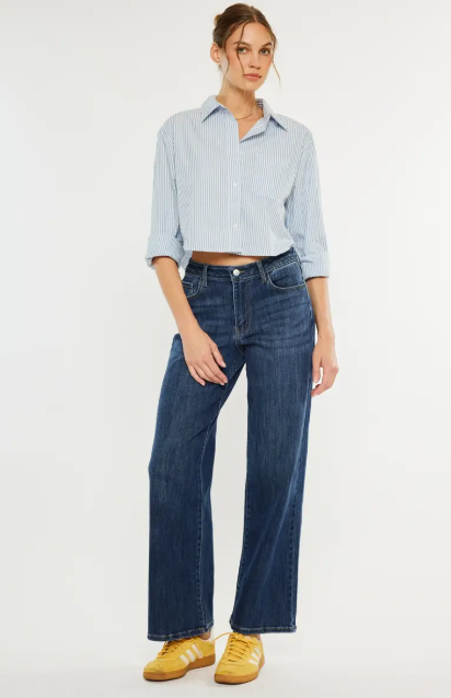 High Rise Dark Wide Leg - Kankan