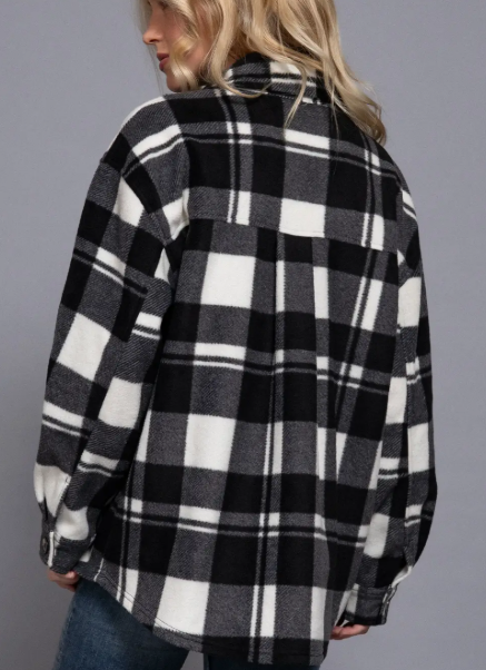 Allison Check Printed Fleece Shacket