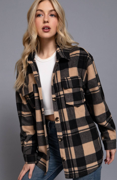 Lana Checkered Print Shacket