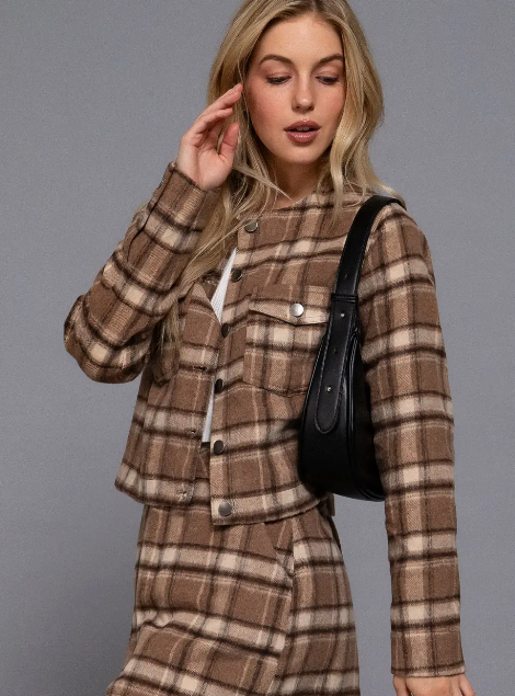 Debra Brushed Plaid Jacket