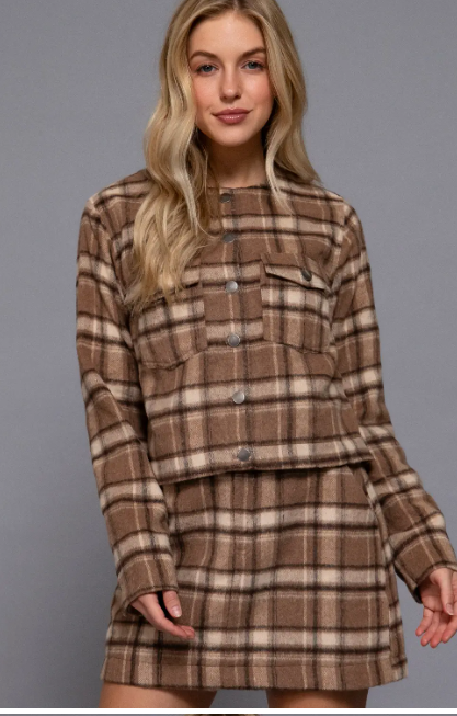 Debra Brushed Plaid Jacket