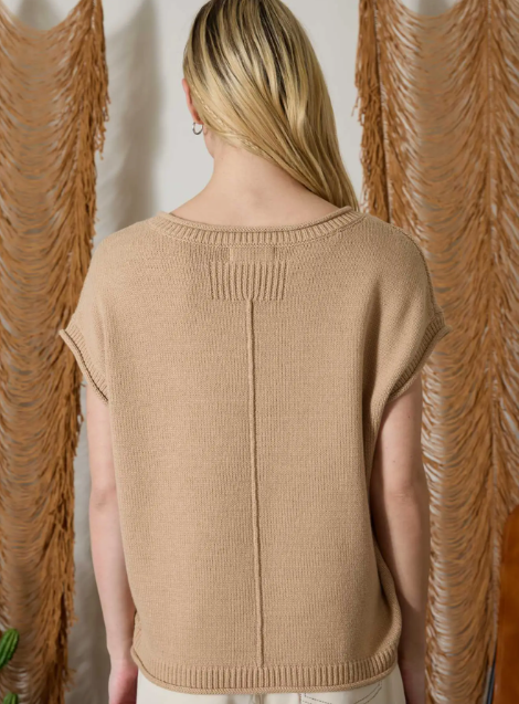 Western Embroidery Short Sleeve Knit Sweater
