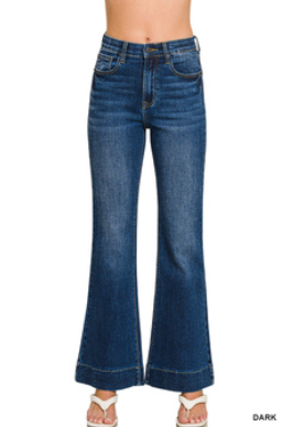 Tummy Control Elastic Waist Flare Jeans
