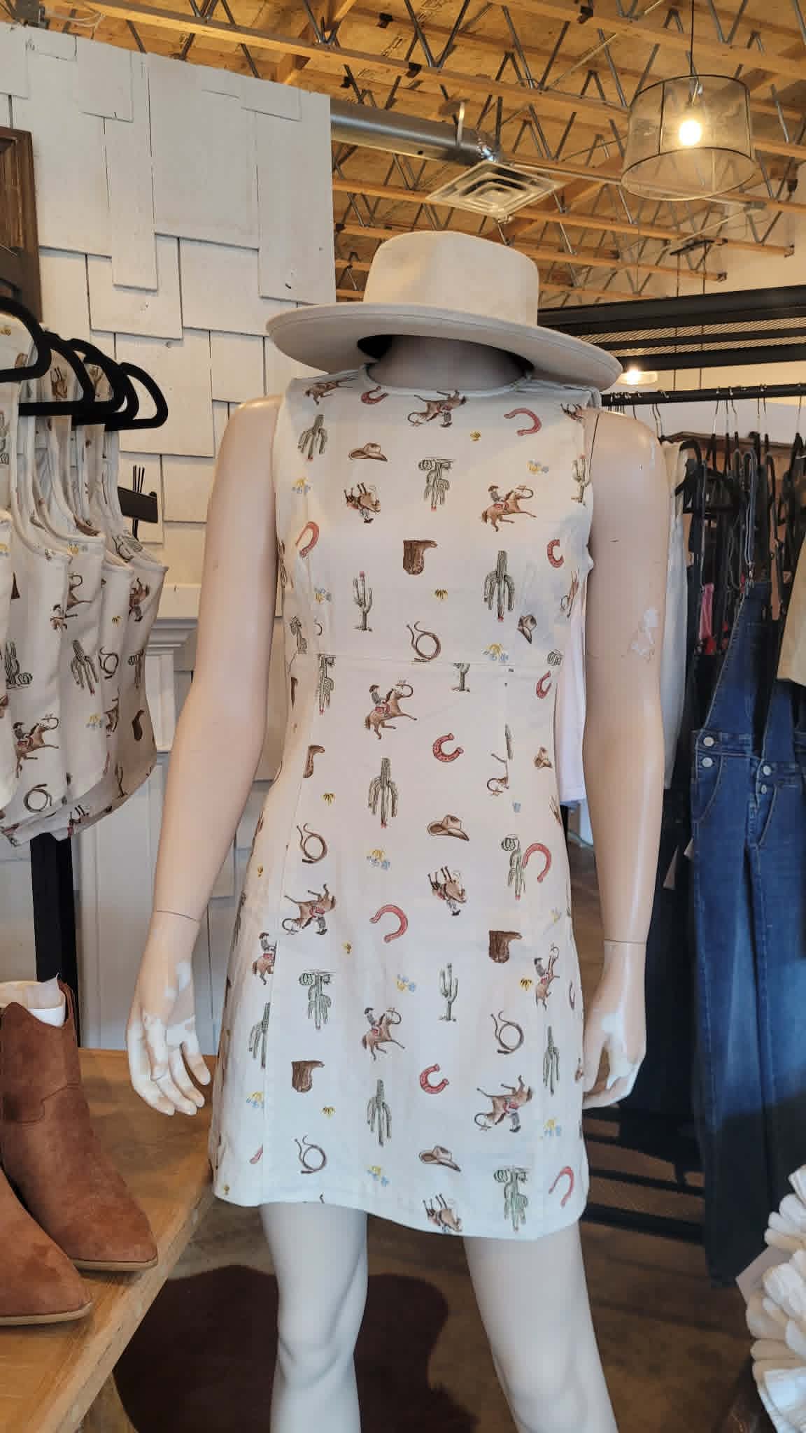 Alsion Western Print Denim Dress