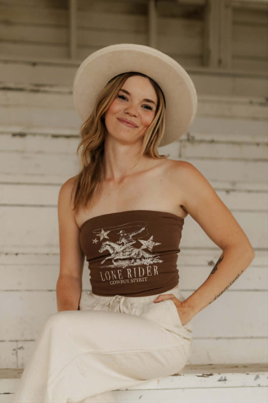 Lana Lone Rider Western Graphic Brown