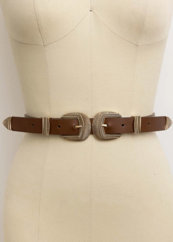 Double Buckle Western Belt (Available in 3 colors)
