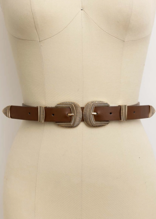 Double Buckle Western Belt (Available in 3 colors)