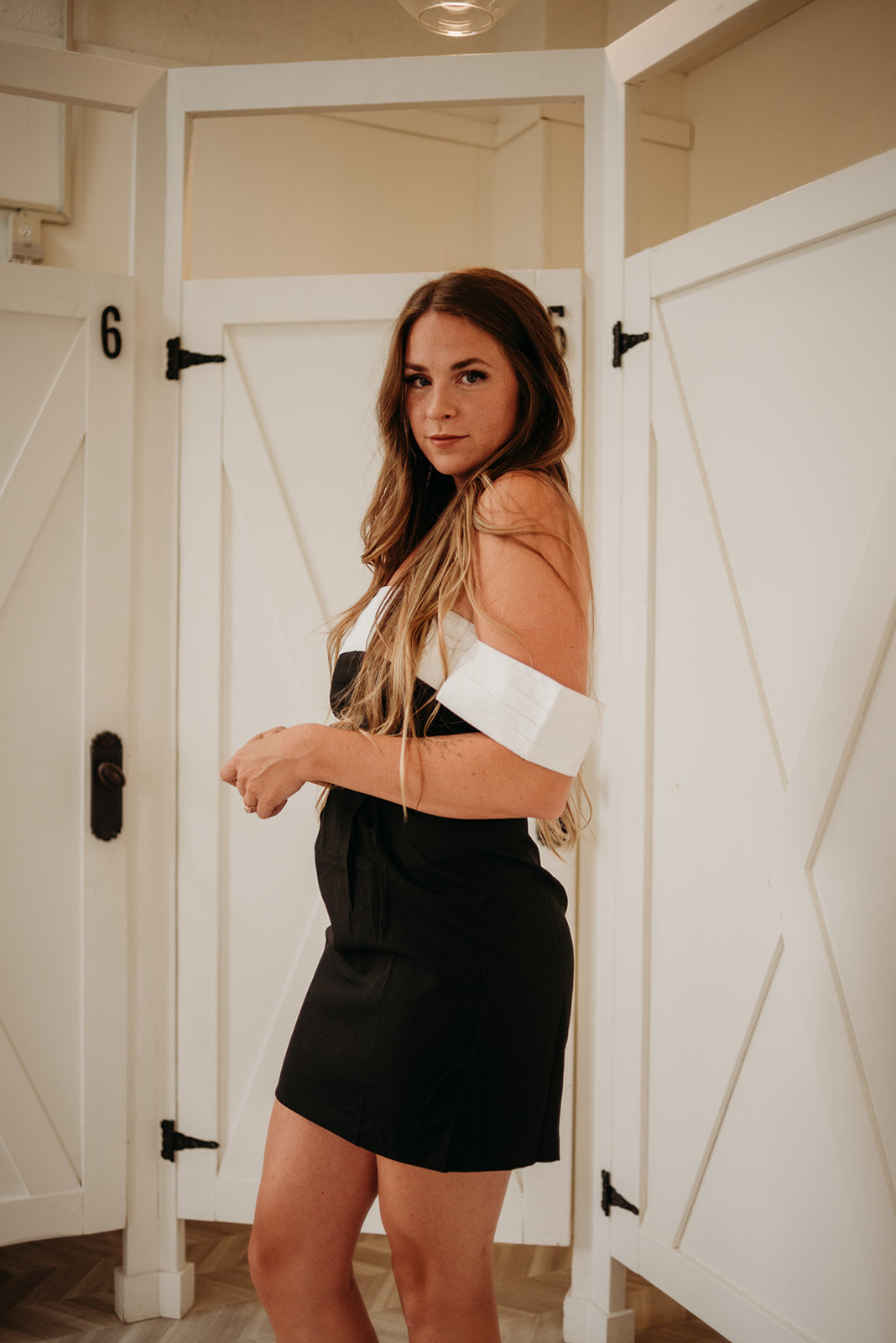 Hepburn Off Shoulder Mini Dress