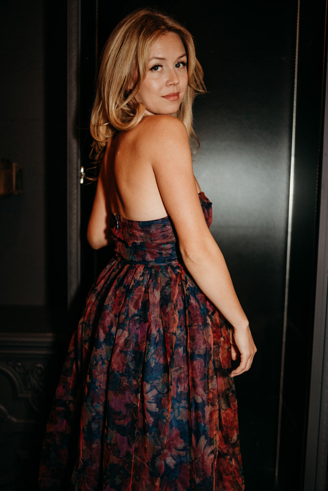 Sondra Midi Dress- Dark Floral