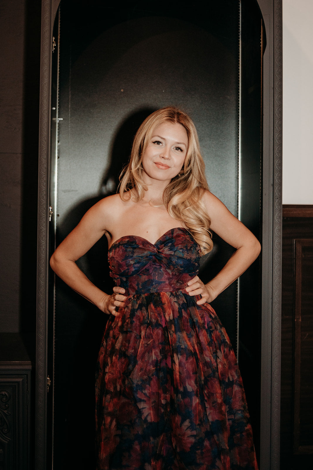 Sondra Midi Dress- Dark Floral