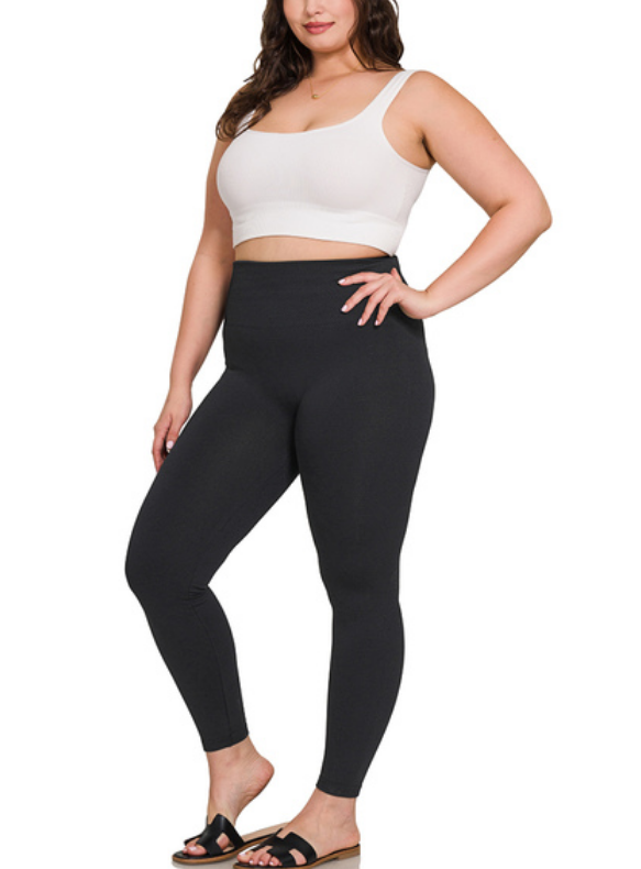 Sue High Waist Fleece Legging- Black