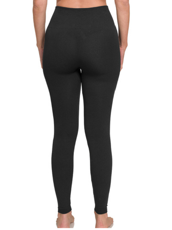 Sue High Waist Fleece Legging- Black
