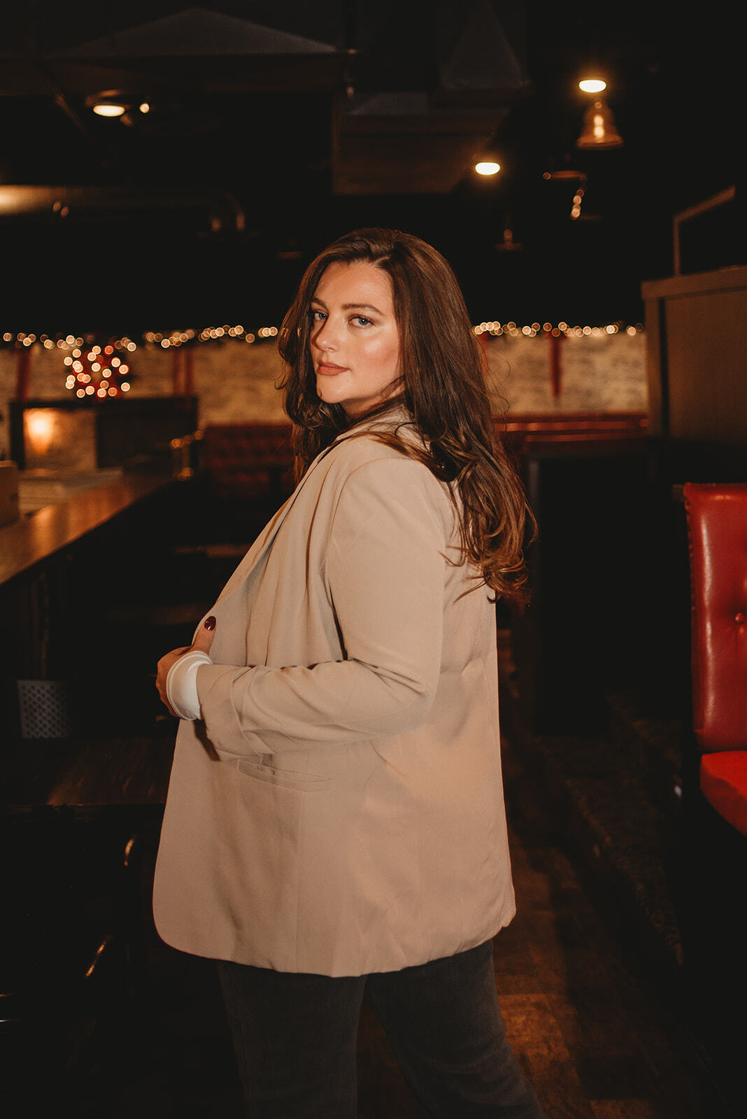 Bella Long Sleeve Blazer- Mocha