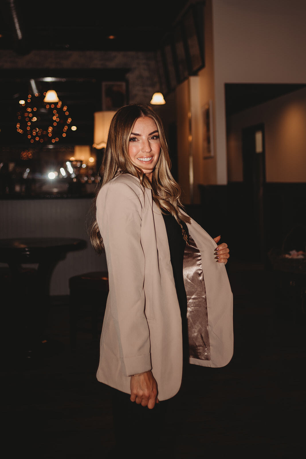 Bella Long Sleeve Blazer- Mocha