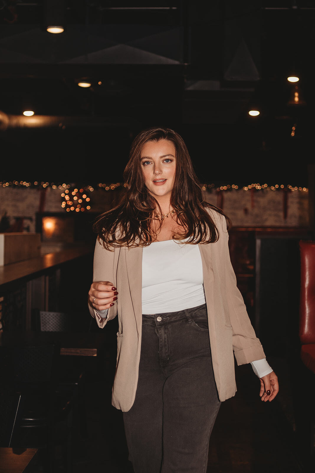 Bella Long Sleeve Blazer- Mocha
