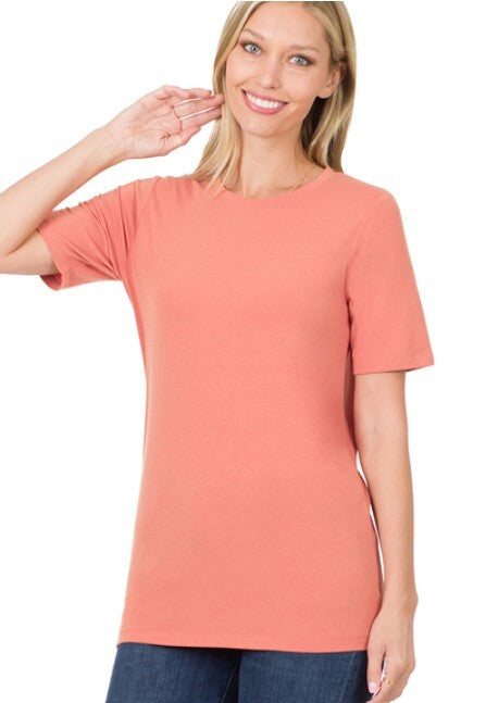 Ambreen Basic Tee- Ash Rose