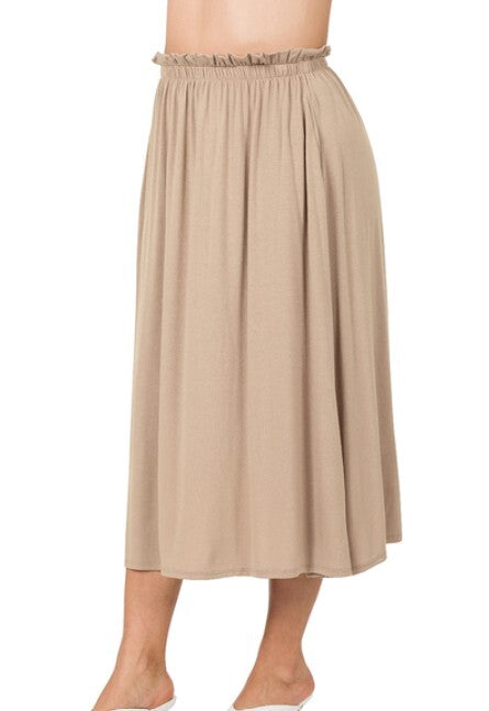 Lori Paperbag Midi Skirt- Ash Mocha
