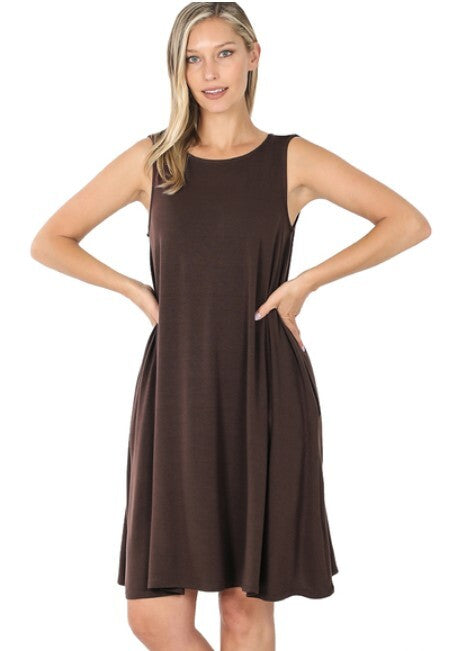 Maeve Sleeveless Flared Dress- Americano