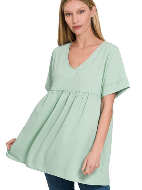Maternity Empire Waist Top- Light Green