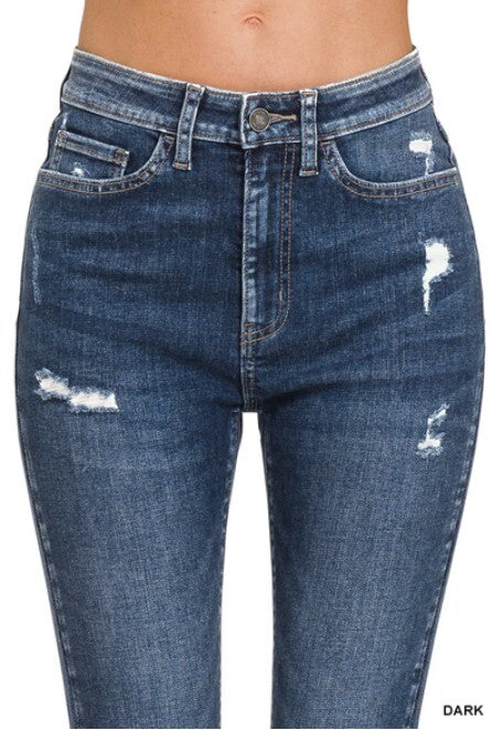 Tabitha Distressed Skinny Jean- Dark